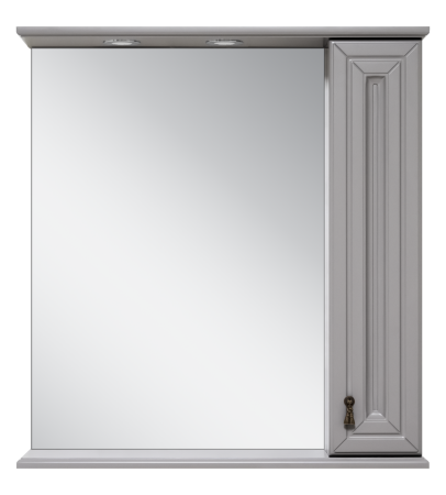 Зеркало-шкаф Misty Лувр 65 правое серое матовое П-Лвр03065-1504П - 0