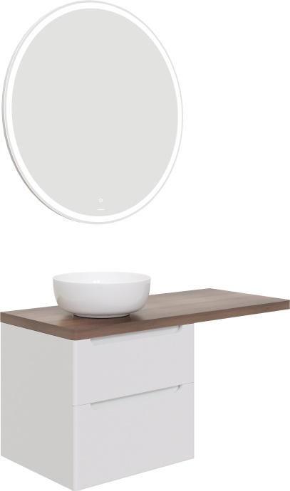 Мебель для ванной STWORKI Берген 60 белая с темной столешницей 122, раковина Moon 1, R 549756 - 5