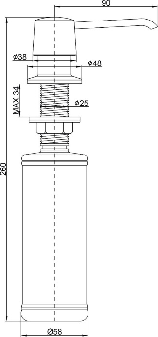 Дозатор для жидкого мыла Paulmark Saube черный матовый D001-308 - 1