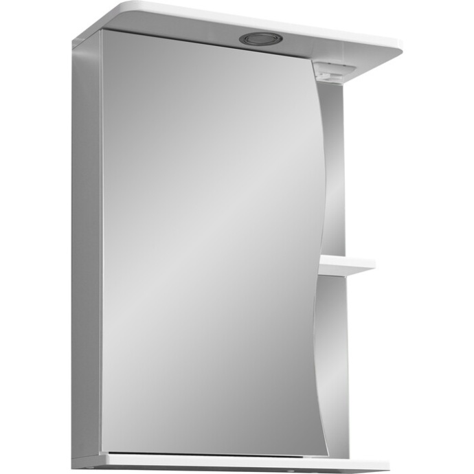 Зеркало-шкаф Polar Волна Верея 55 L с подсветкой белый SP-00000040 - 0