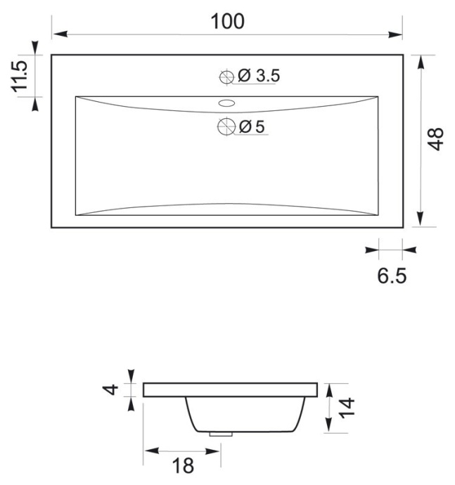 Мебельная раковина Aquanet Нота 100.2 см (00158753) - 3
