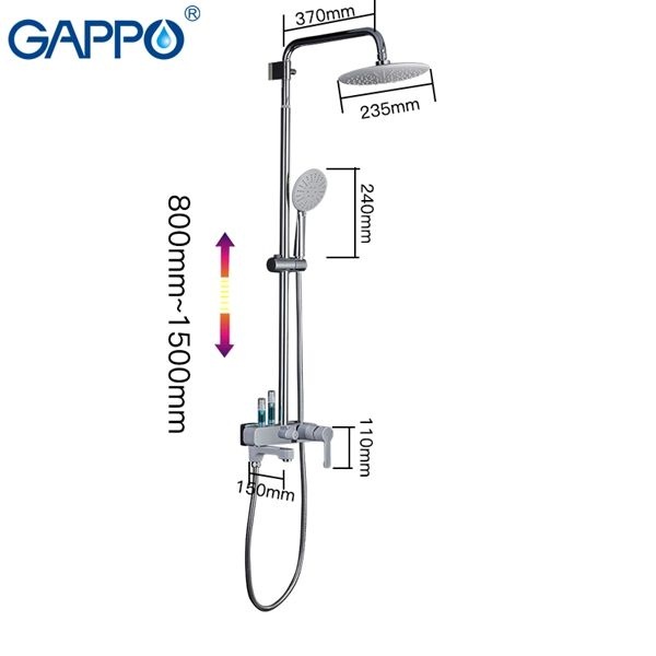 Душевая стойка Gappo Tomahawk G2402-8 - 7