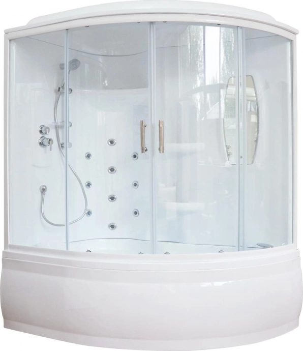 Душевой бокс Royal Bath 170x100 L профиль белый стекло прозрачное RB170ALP-T-L - 0