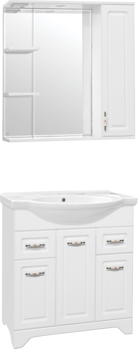 Мебель для ванной Style Line Олеандр-2 75 Люкс, белая - 0