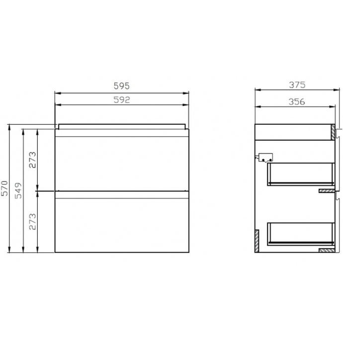 Комплект мебели Cersanit Moduo 60 белый подвесной - 3
