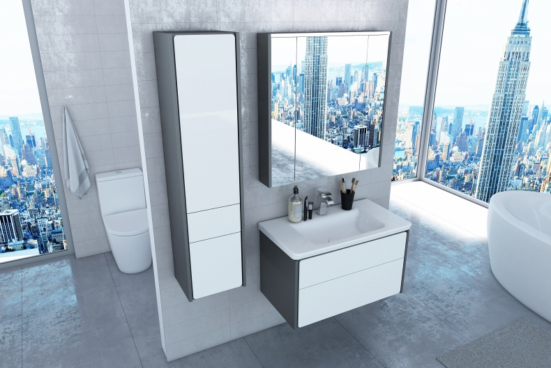 Мебель для ванной Roca Ronda 80 белый глянец, антрацит - 2