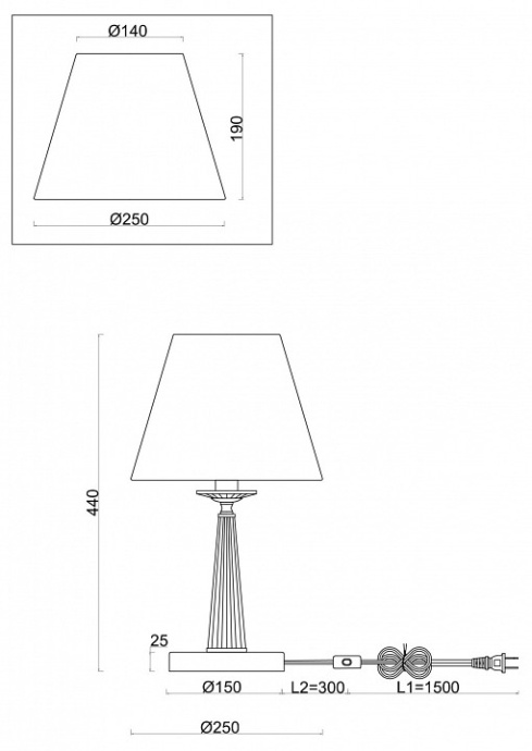 Настольная лампа Freya Osborn FR2027TL-01BS - 1