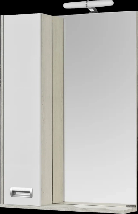 Зеркало-шкаф Aquaton Бекка 60 с подсветкой белый - светлое дерево 1A214602BAC20 - 0