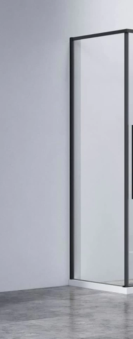 Боковая стенка Vincea Slim-N 90х195 профиль черный стекло прозрачное VSG-4SN900CLB - 0