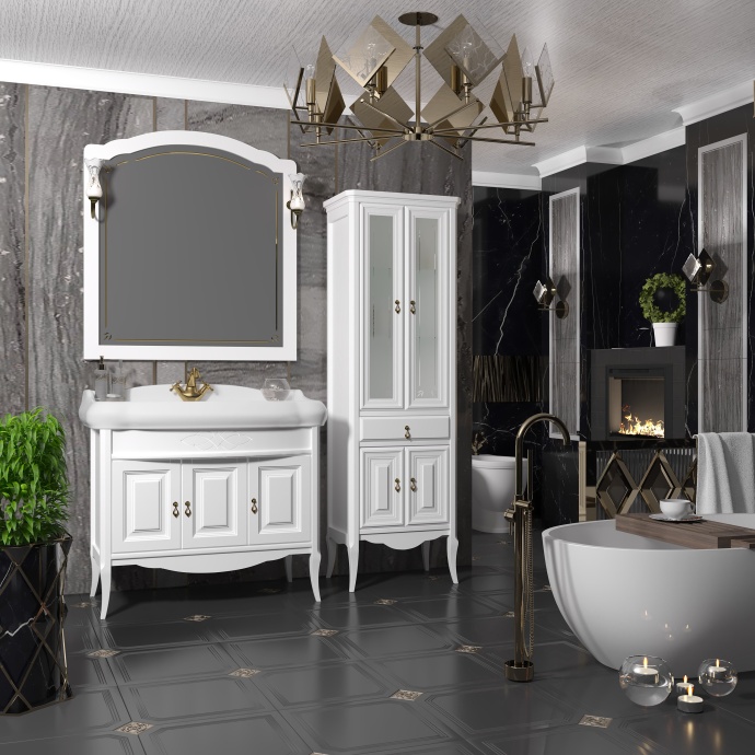 Мебель для ванной Opadiris Лоренцо 100 белая матовая - 0