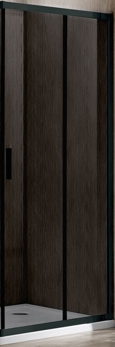 Душевая дверь в нишу Vincea Garda 120х190 профиль черный стекло тонированное VHC-1G120CGB - 0