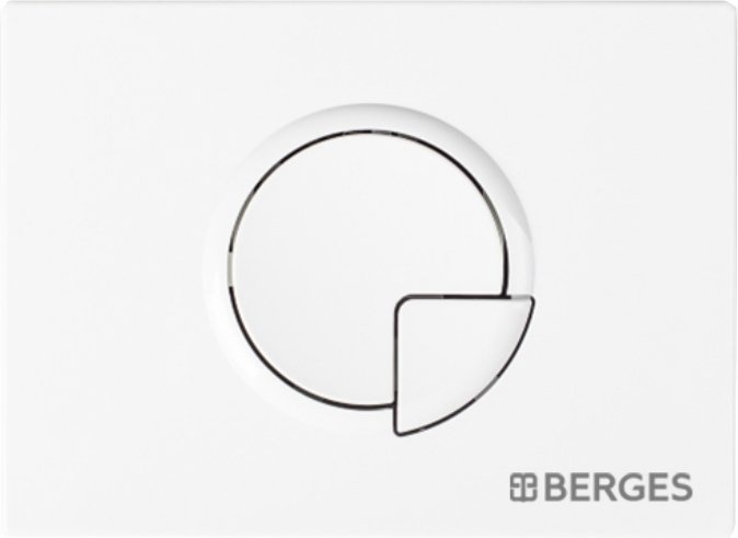 Кнопка смыва Berges Wasserhaus Novum R4 белый, матовый 040024 - 0