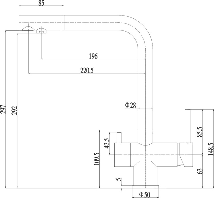 Смеситель Zorg Inox для кухонной мойки, бронза, графит SZR-7039 BR/GRAFIT - 1
