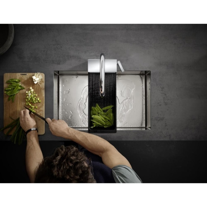 Кухонный смеситель hansgrohe Aquno Select M81, однорычажный, 170, с вытяжным душем, 3jet, sBox 73831000, хром - 6