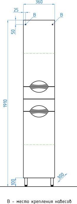Шкаф-пенал Style Line Жасмин 36 см  ЛС-00000045 - 8