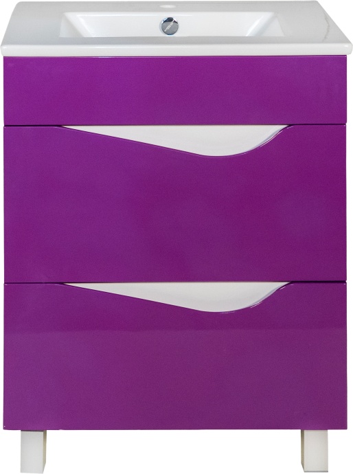 Тумба для комплекта Bellezza Эйфория 60 фиолетовая для раковины Квадро 4639109000411 - 0