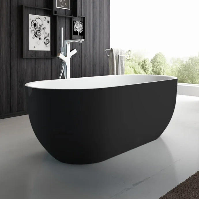Акриловая ванна BelBagno 150х80 черный, матовый  BB70-1500-800-W/NM - 3