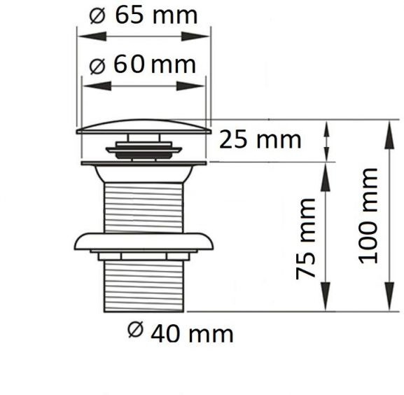 Донный клапан для раковины Ceramalux хром  RD004 - 1