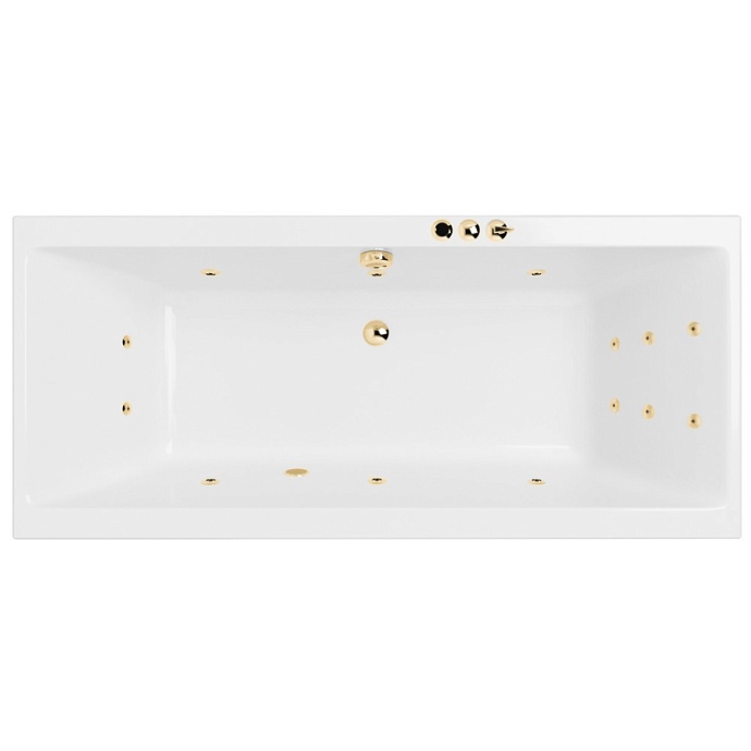 Акриловая ванна Excellent Pryzmat 150х75 белая золото с гидромассажем WAEX.PRY15.SMART.GL - 0