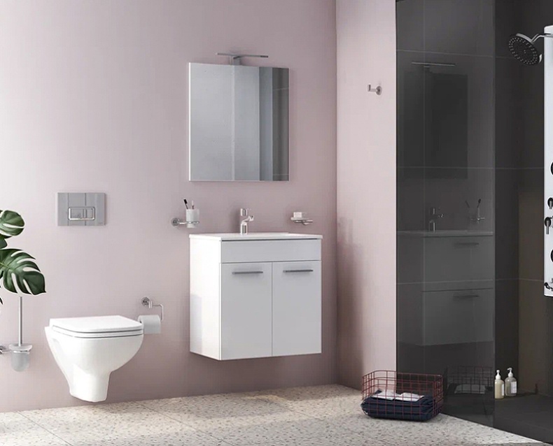 Комплект мебели для ванной Vitra Mia 60 с дверцами белый глянец 75023 - 2