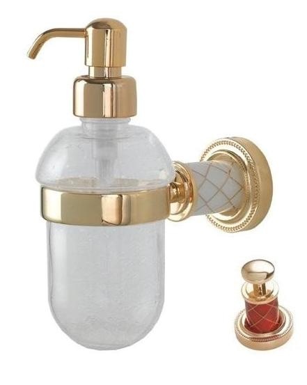 Дозатор для жидкого мыла настенный Boheme Murano золото с красным 10912-R-G - 0