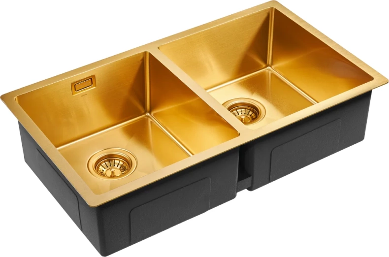 Мойка кухонная Paulmark Dopplet 78 брашированное золото PM507844-BG - 1