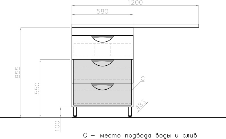 Тумба для комплекта Style Line Жасмин 60 Люкс Plus белая, для стиральной машины ЛС-00000644 - 5