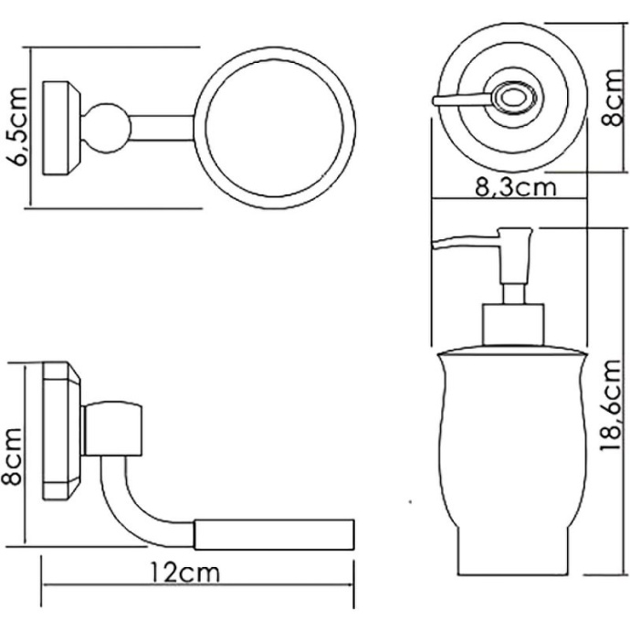 Дозатор для жидкого мыла WasserKraft  хром - белый K-24199 - 2