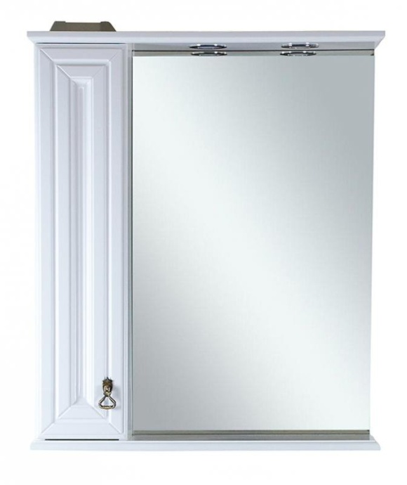 Лувр - 65 Зеркало со шкафчиком, лев., белое П-Лвр03065-012Л - 0