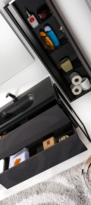 Шкаф-пенал Armadi Art Vallessi 35 подвесной черный глянец 836-A glossy - 1
