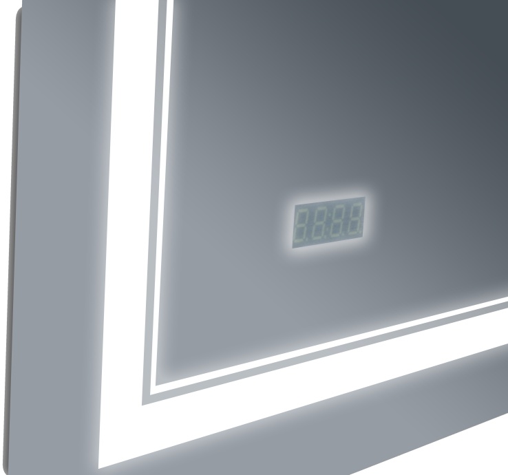 Зеркало Бриклаер Эстель-2 60 с подсветкой, с часами, сенсор на корпусе 4627125414282 - 4