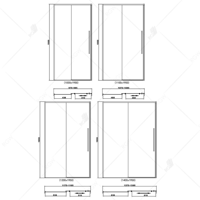 Душевая дверь 150*195 RGW SV-12 Хром/Прозрачное/6 мм (1485-1495) (Easy) 32321215-11 - 1