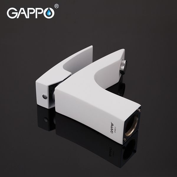 Смеситель для раковины Gappo белый хром G1007-7 - 4