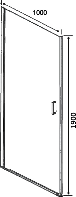 Душевая дверь в нишу DIWO Кострома KS05-100TB 100 см, профиль черный - 2