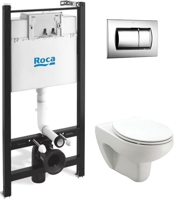 Комплект Roca Victoria ПЭК 893100000 инсталляция + унитаз + сиденье+ кнопка - 0