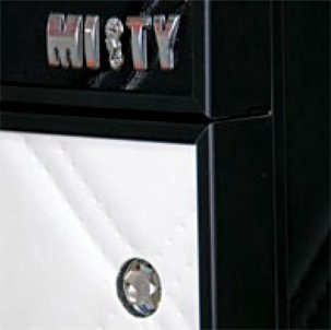 Тумба под раковину Misty Гранд Lux 60 бело-черная кожа cristallo, 2 ящика Л-Грл01060-2392ЯКс - 4