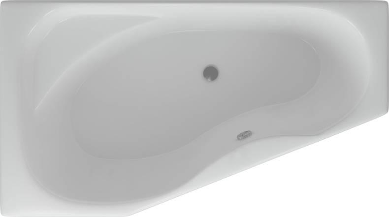 Акриловая ванна Акватек Медея 170x95 L, вклеенный каркас MED180-0000037 - 0