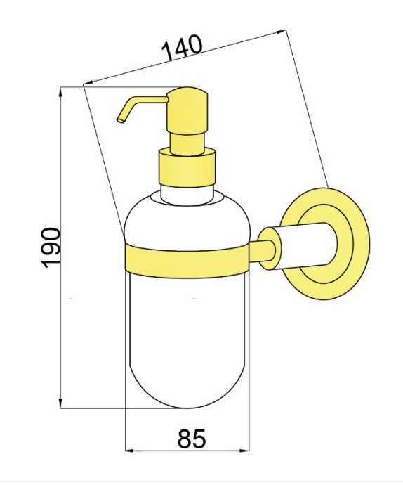 Дозатор для жидкого мыла настенный Boheme Murano золото 10912-W-G - 1