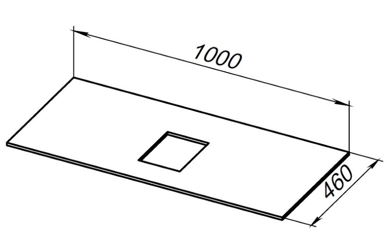 Столешница под раковину Allen Brau Infinity 100 графит структура 1.21012.GR-S - 3