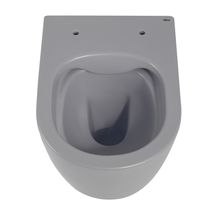 Унитаз подвесной Abber Bequem безободковый с сиденьем микролифт серый матовый AC1104MG - 5