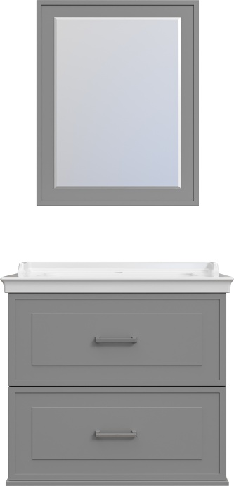 Мебель для ванной STWORKI Хадстен 80 cерая, в стиле прованс, подвесная, российская (гарнитур, комплект) 540921 - 5