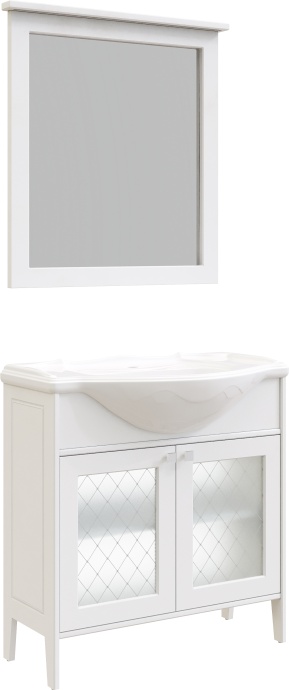 Мебель для ванной STWORKI Хельсингборг 85 белая, в стиле прованс, из МДФ, российская (гарнитур, комплект) 482214 - 6