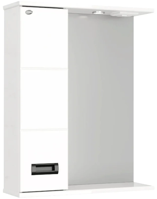Зеркало-шкаф Onika Балтика Black 58 L с подсветкой, белый  205848 - 0