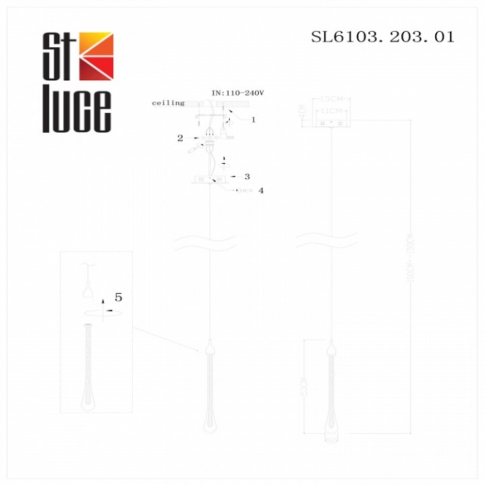 Подвесной светильник ST-Luce Faenza SL6103.203.01 - 2