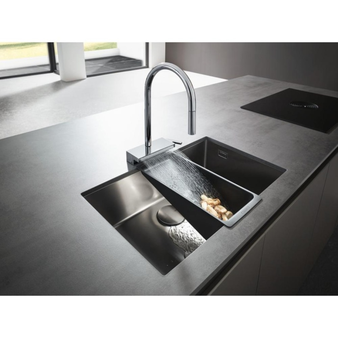 Кухонный смеситель hansgrohe Aquno Select M81, однорычажный, 170, с вытяжным душем, 3jet, sBox 73831000, хром - 3