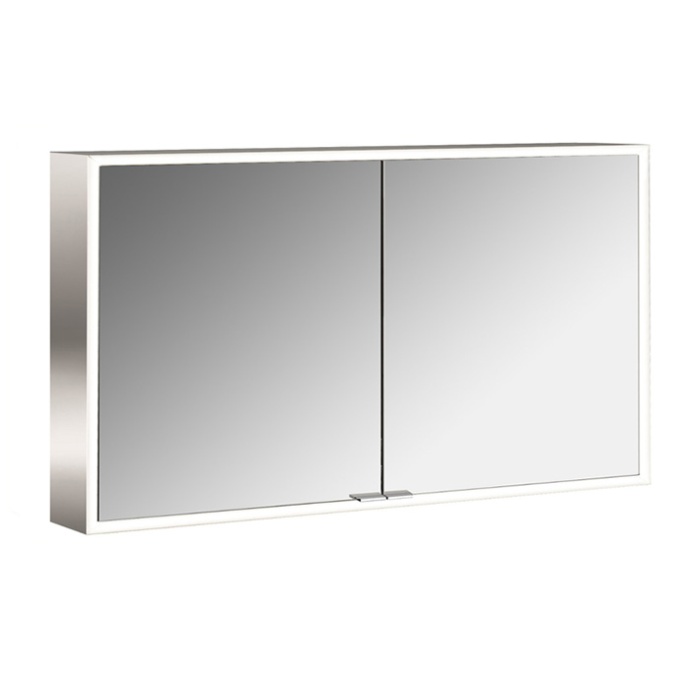 Emco Asis prime Зеркальный шкаф 1200х152хh700мм, навесной, 2 дверки, 2 стекл.полки LED-подсветка сенсорн., розетка, боковые панели зеркало 9497 060 84 - 0