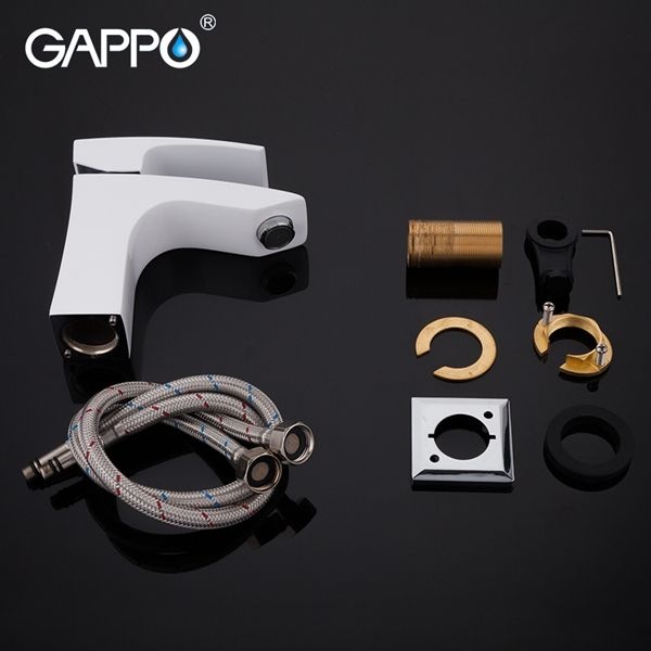 Смеситель для раковины Gappo белый хром G1007-7 - 8