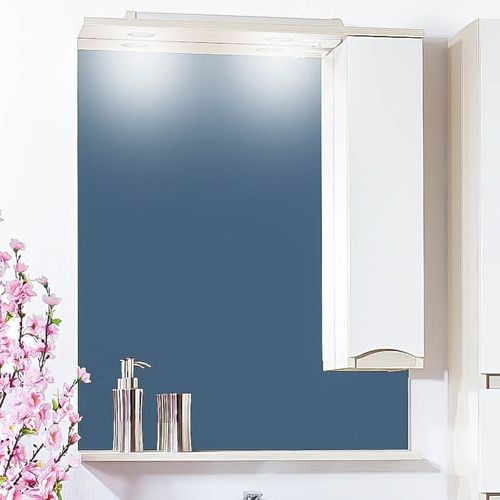 Зеркало-шкаф Бриклаер Токио 70 R светлая лиственница, белый глянец 4627125411717 - 0