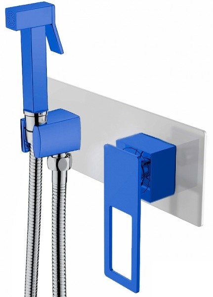 Гигиенический душ Boheme Q со смесителем хром - синий 147-CRUW - 0