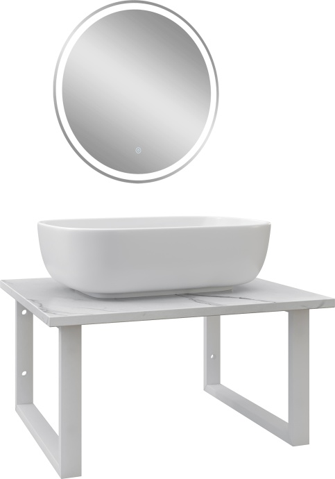 Мебель для ванной DIWO Элиста 60 белый мрамор, с раковиной Moduo 50 Square 554720 - 3